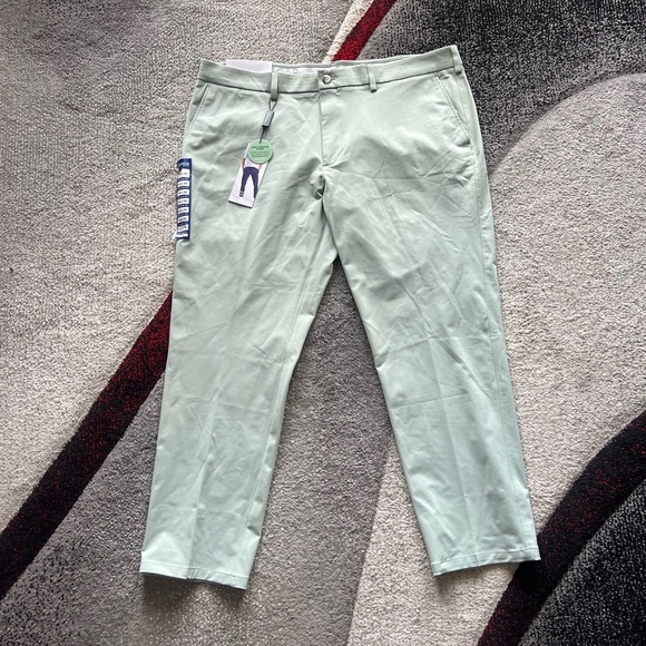 Haggar Sport Straight Fit Performance Light Green Pants - Picture 1 of 4